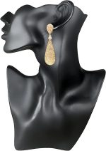 Moonstruck Costume Jewelry Women's Champagne Diamond Golden Dangle Drop Earrings - Image 4